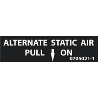 Alternate Static Air Pull on Aircraft Placard Decals