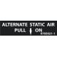 Alternate Static Air Pull on Aircraft Placard Decals