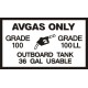 AVGAS OUTBOARD Fuel Placards Decals