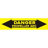 Danger Propeller Arc Warning Printed Decals