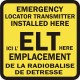 ELT Installed Here Aircraft Warning Placards Decals