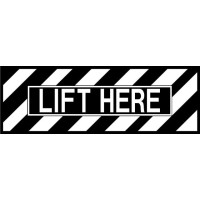 Lift Here Aircraft Warning Placard Logo 