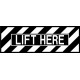 Lift Here Aircraft Warning Placard Logo 