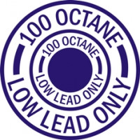 Low Lead Only100 Octane Aircraft Fuel Placards