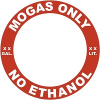 Mogas Only No Ethanol Placard Decals