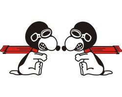 Snoopy The Pilot Mascot Vinyl Decal 